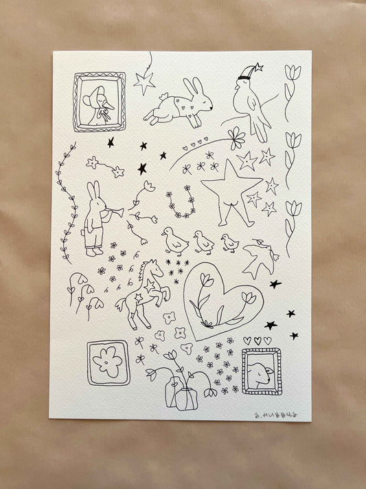 Original drawing on cotton paper