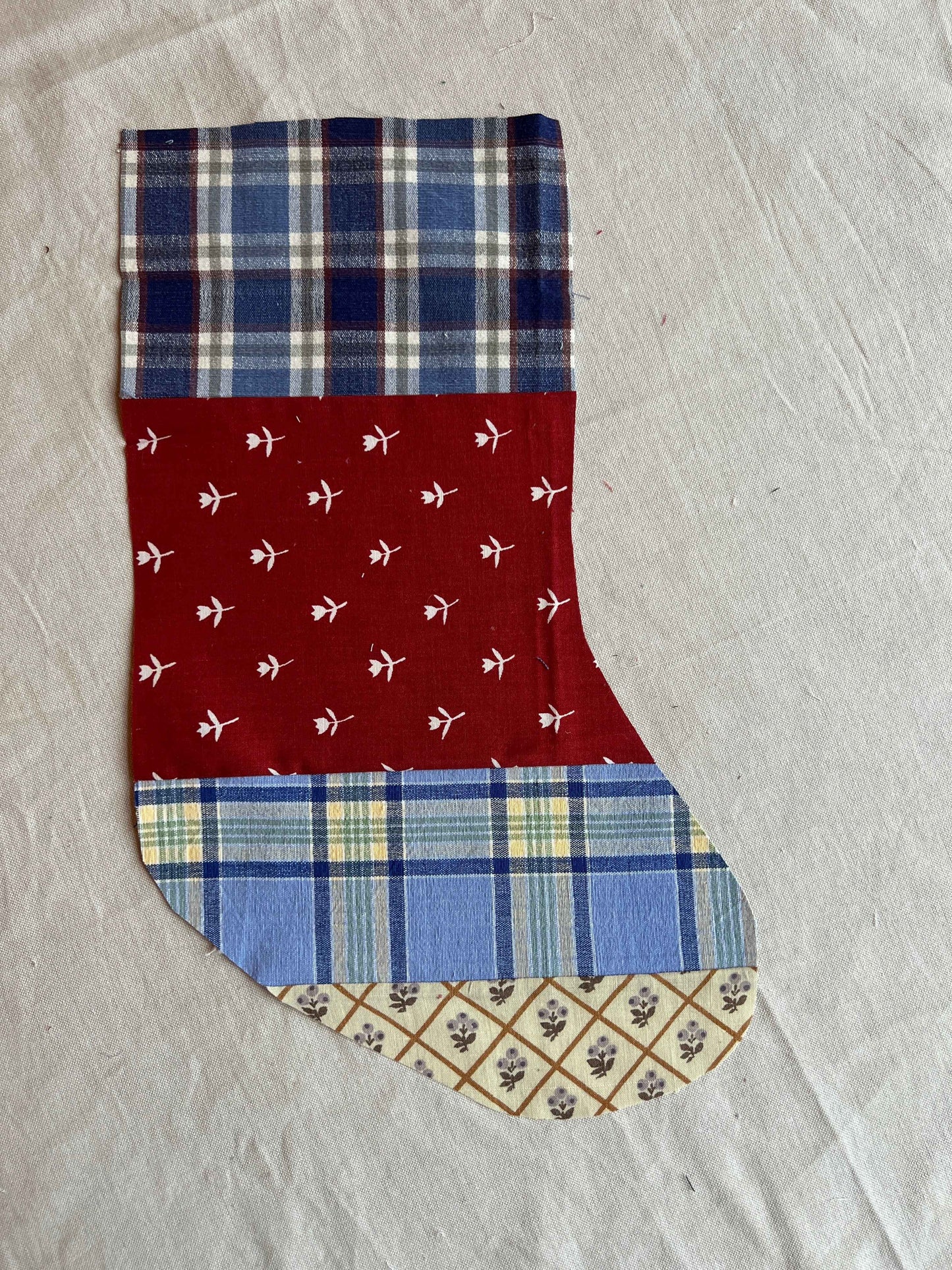 Made to order julesok i vintage tekstil - tilføj navn og motiv