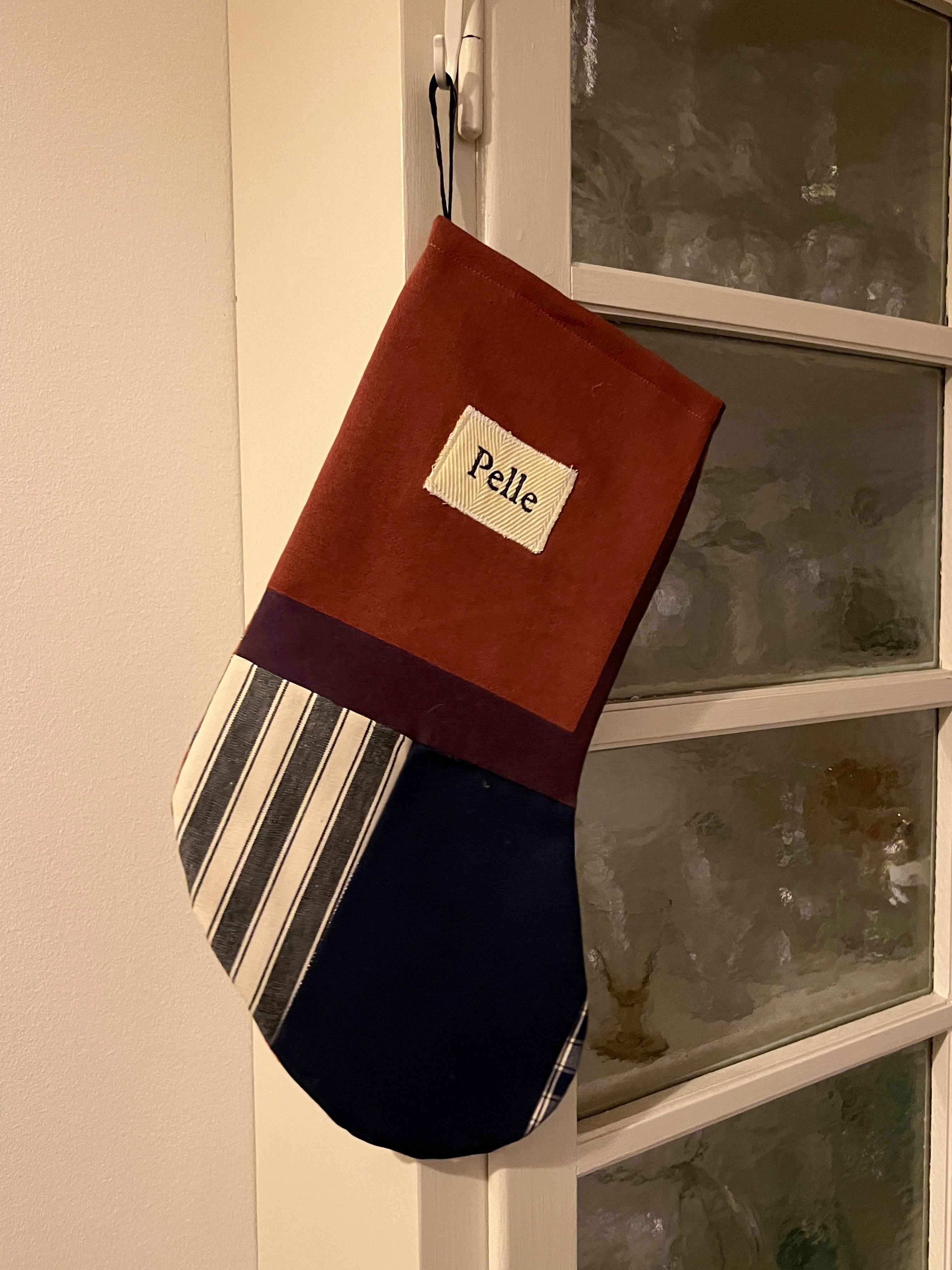 Made to order julesok i vintage tekstil - tilføj navn og motiv