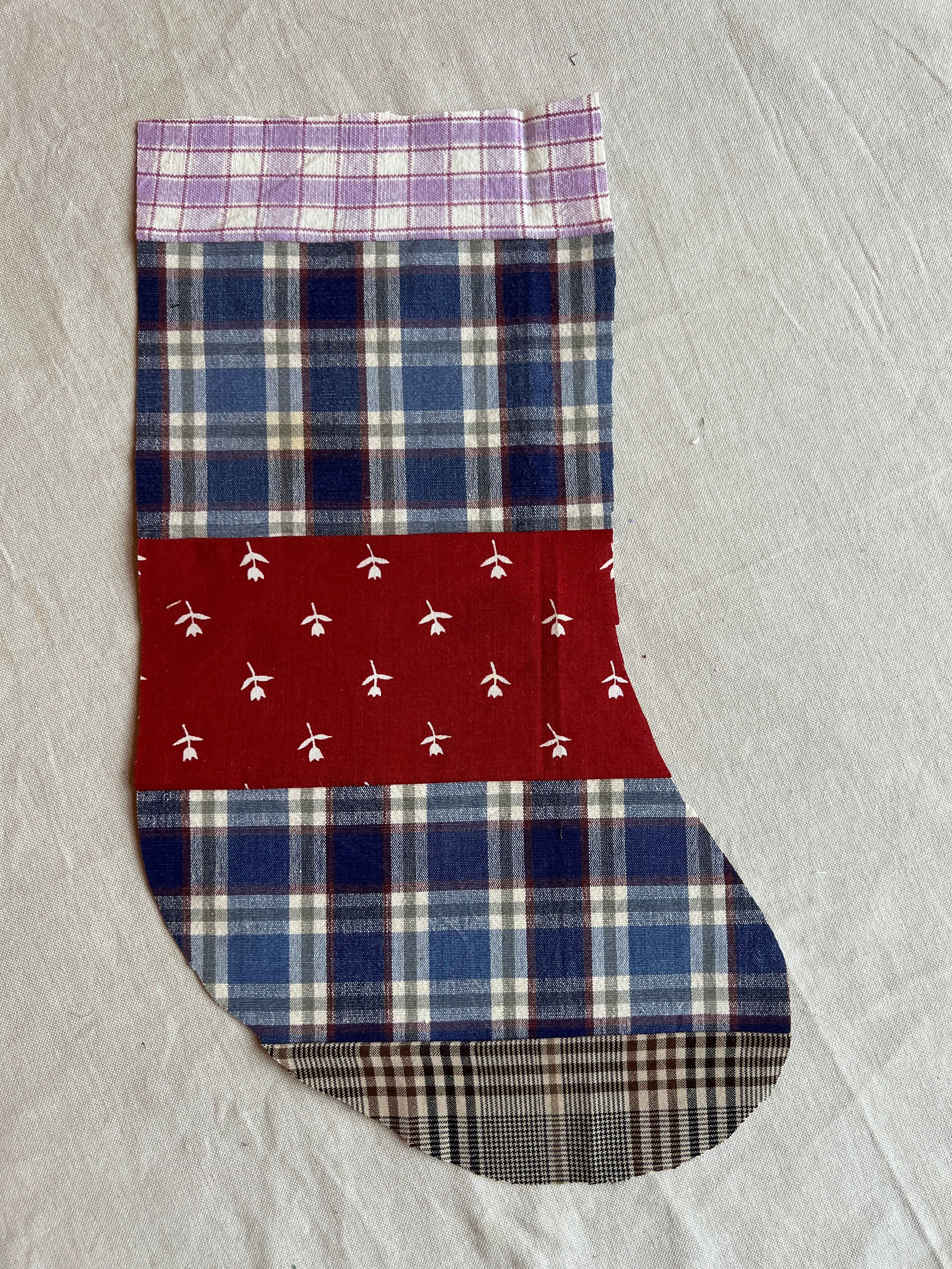 Made to order julesok i vintage tekstil - tilføj navn og motiv