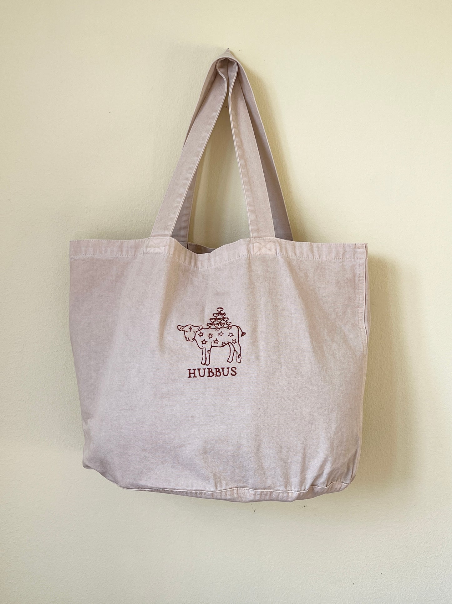 Embroidered HUBBUS Bag, Sand