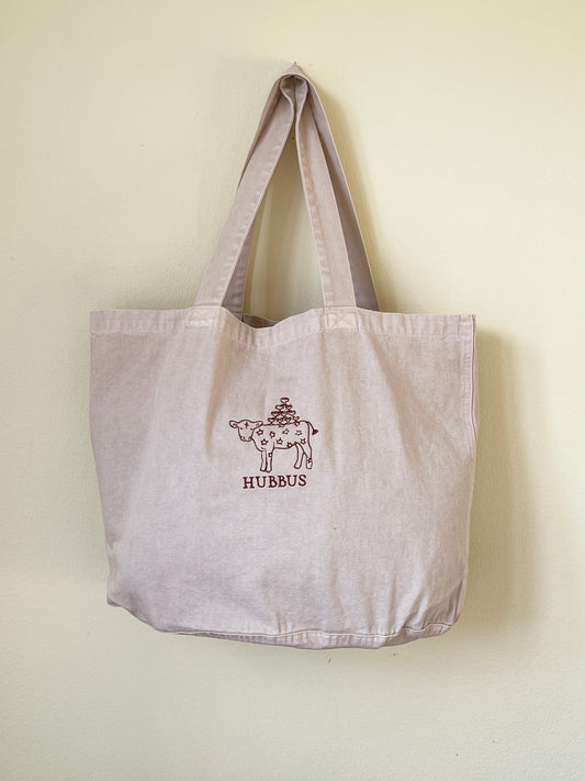 Embroidered HUBBUS Bag, Sand
