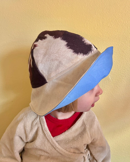 LØMMELHAT, denim koprint