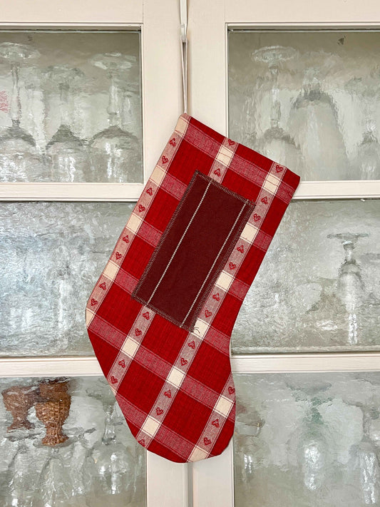 Made to order julesok i vintage tekstil - tilføj navn og motiv