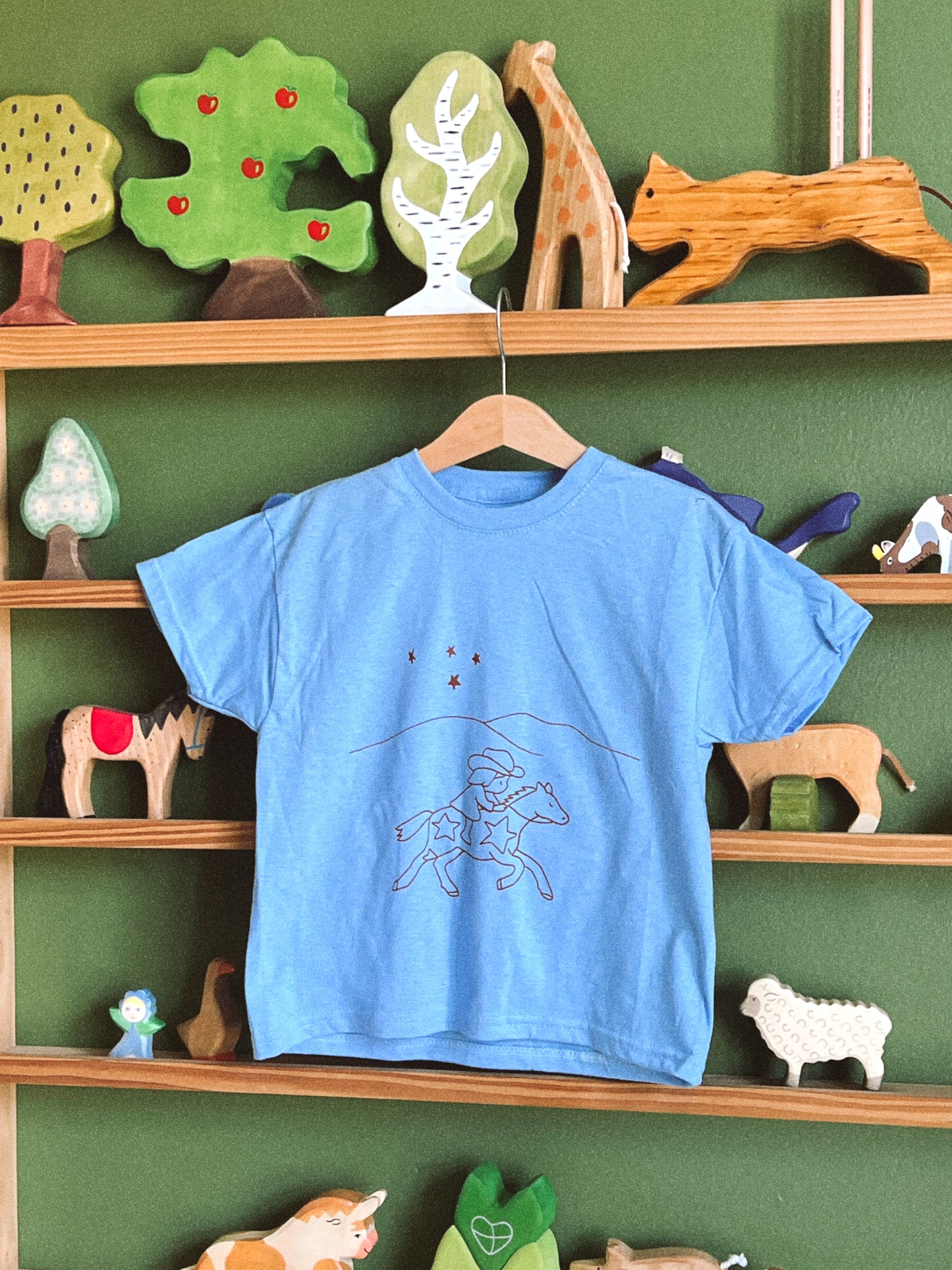 Light Blue Horse T-Shirt — HUBBUS