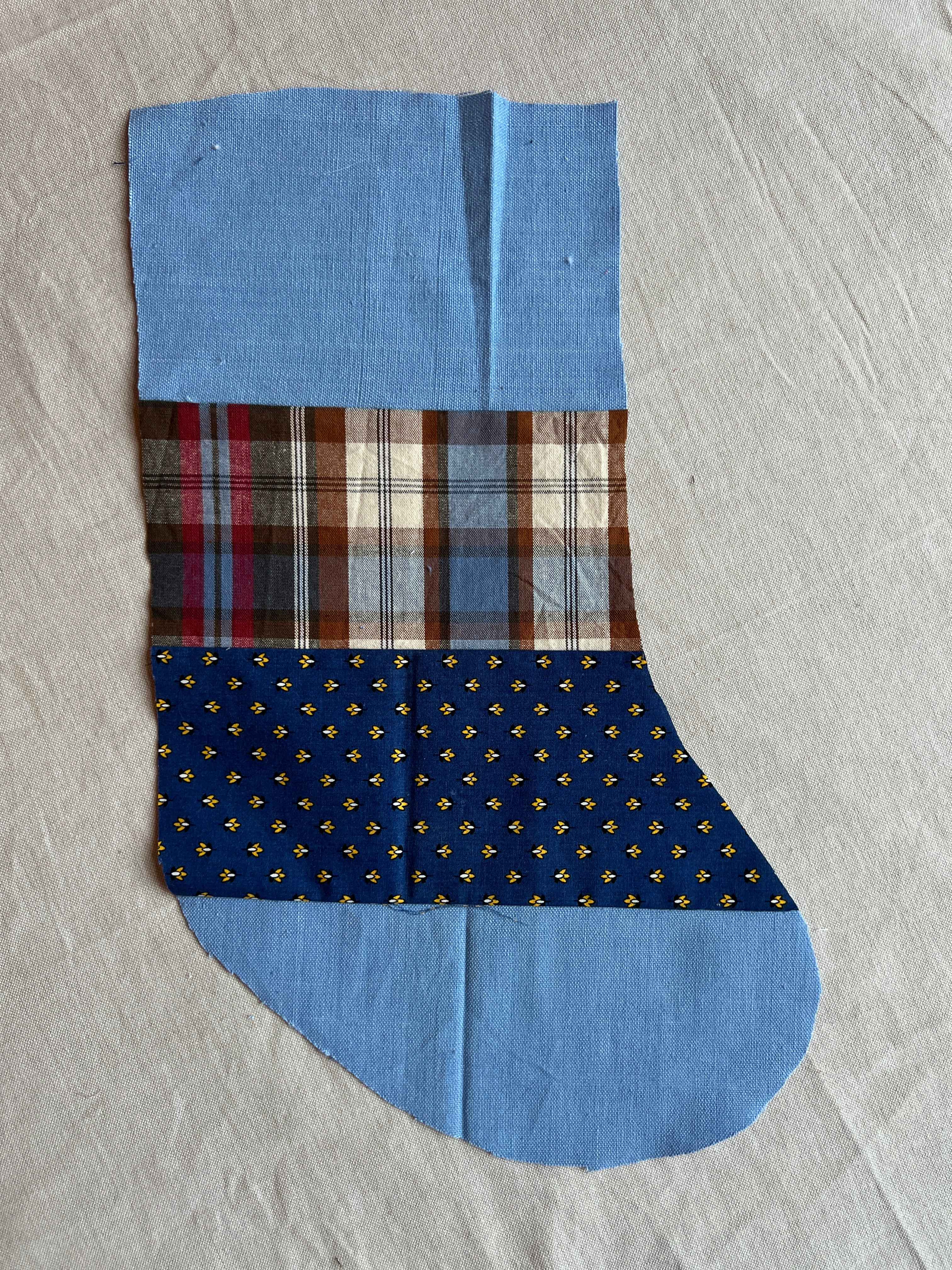 Made to order julesok i vintage tekstil - tilføj navn og motiv