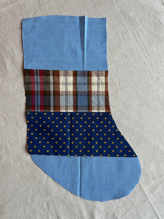 Made to order julesok i vintage tekstil - tilføj navn og motiv