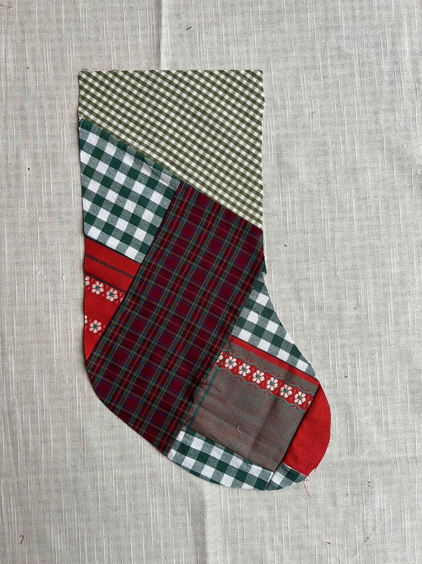 Made to order julesok i vintage tekstil - tilføj navn og motiv