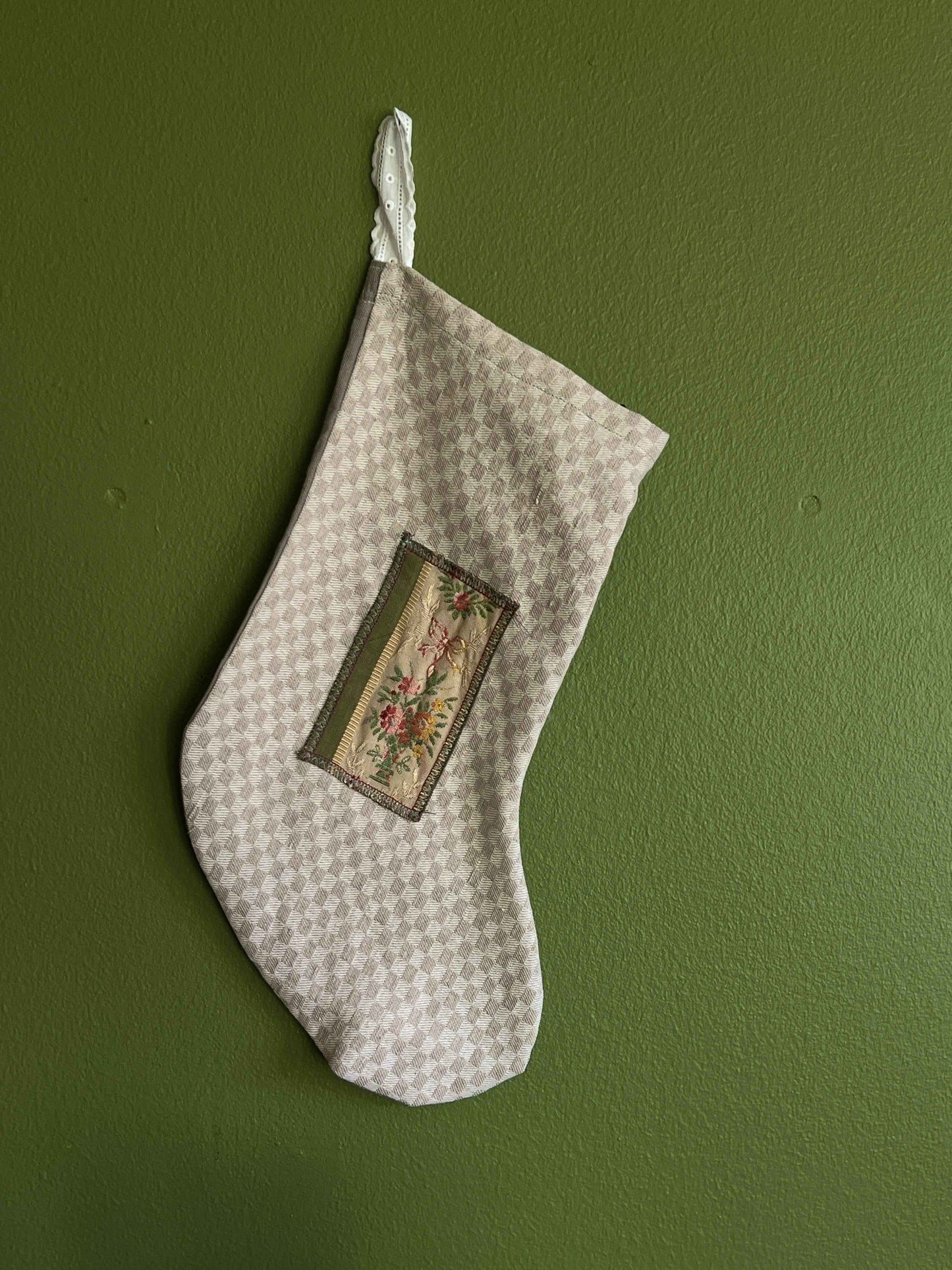 Made to order julesok i vintage tekstil - tilføj navn og motiv