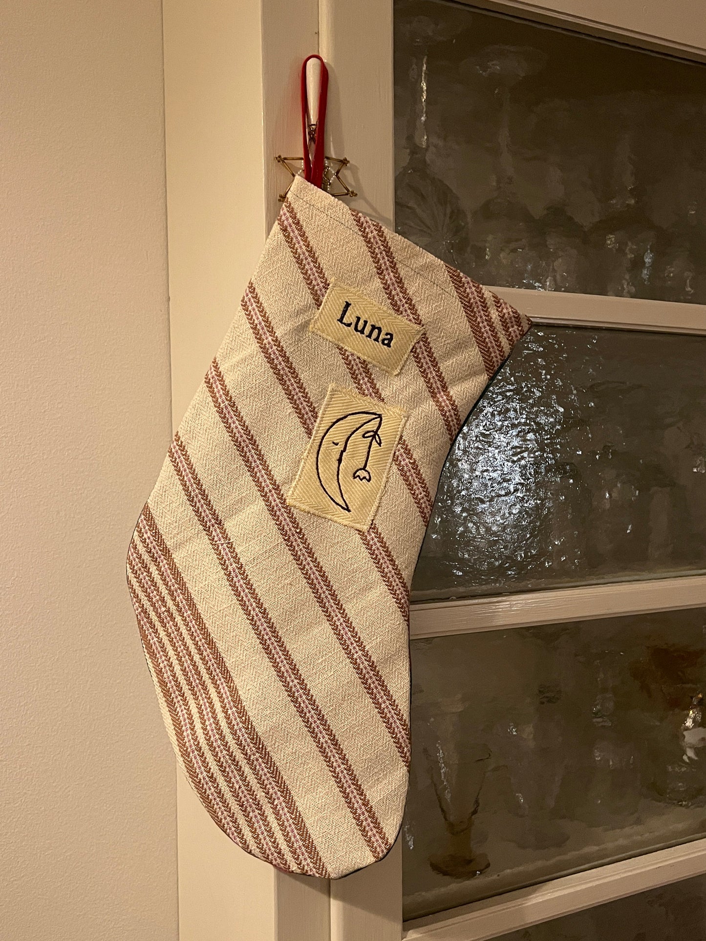 Made to order julesok i vintage tekstil - tilføj navn og motiv