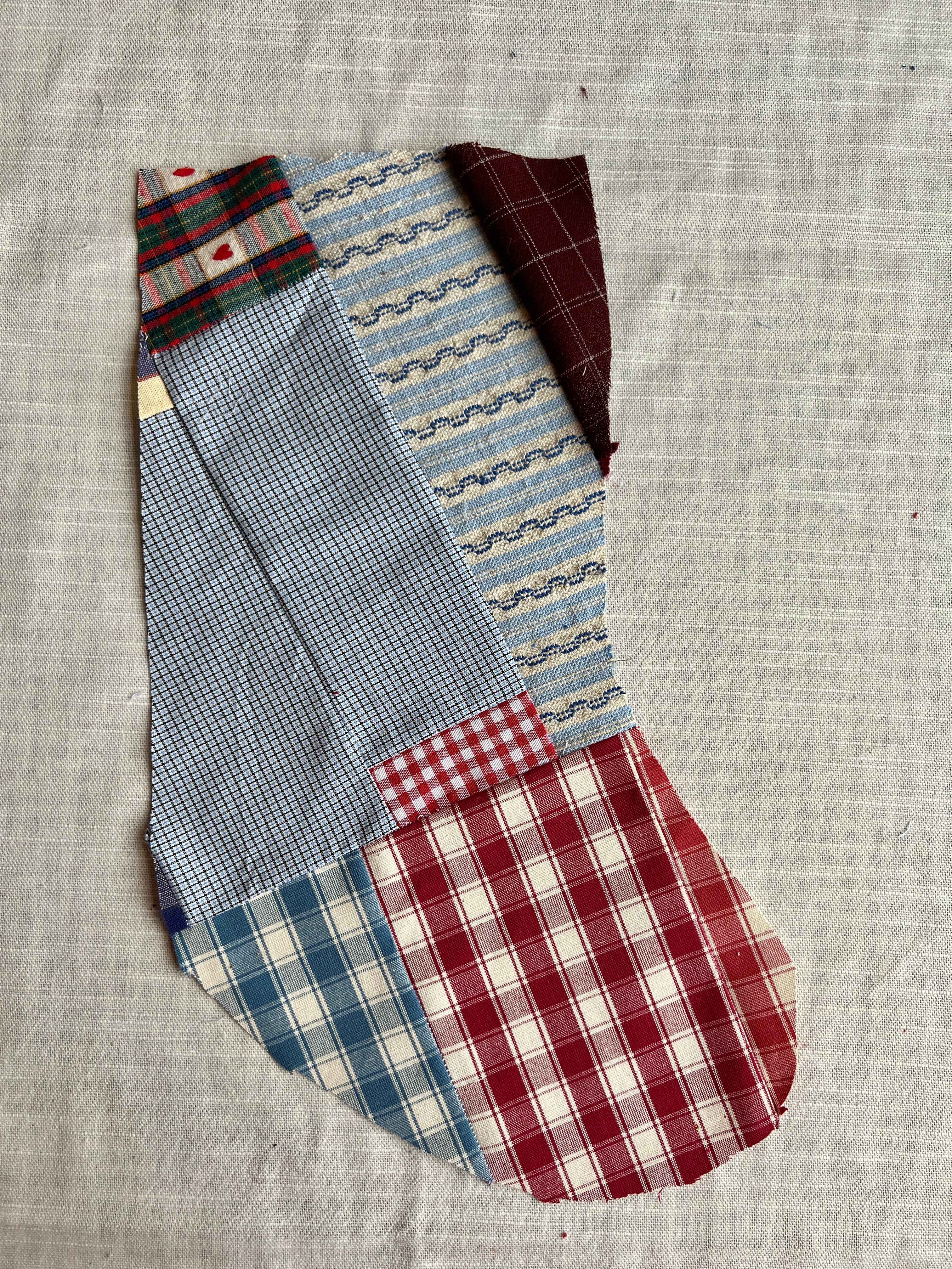 Made to order julesok i vintage tekstil - tilføj navn og motiv