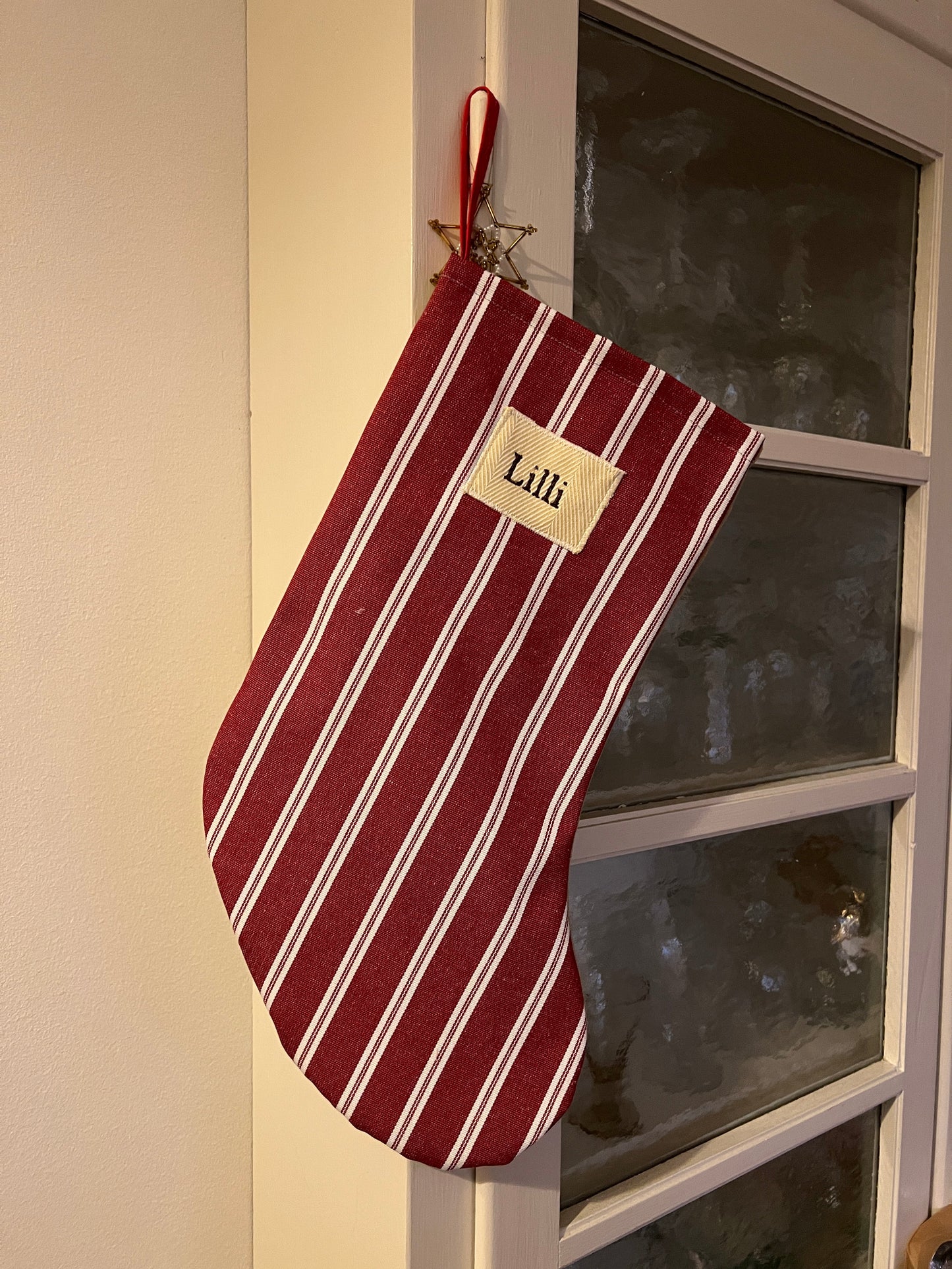 Made to order julesok i vintage tekstil - tilføj navn og motiv