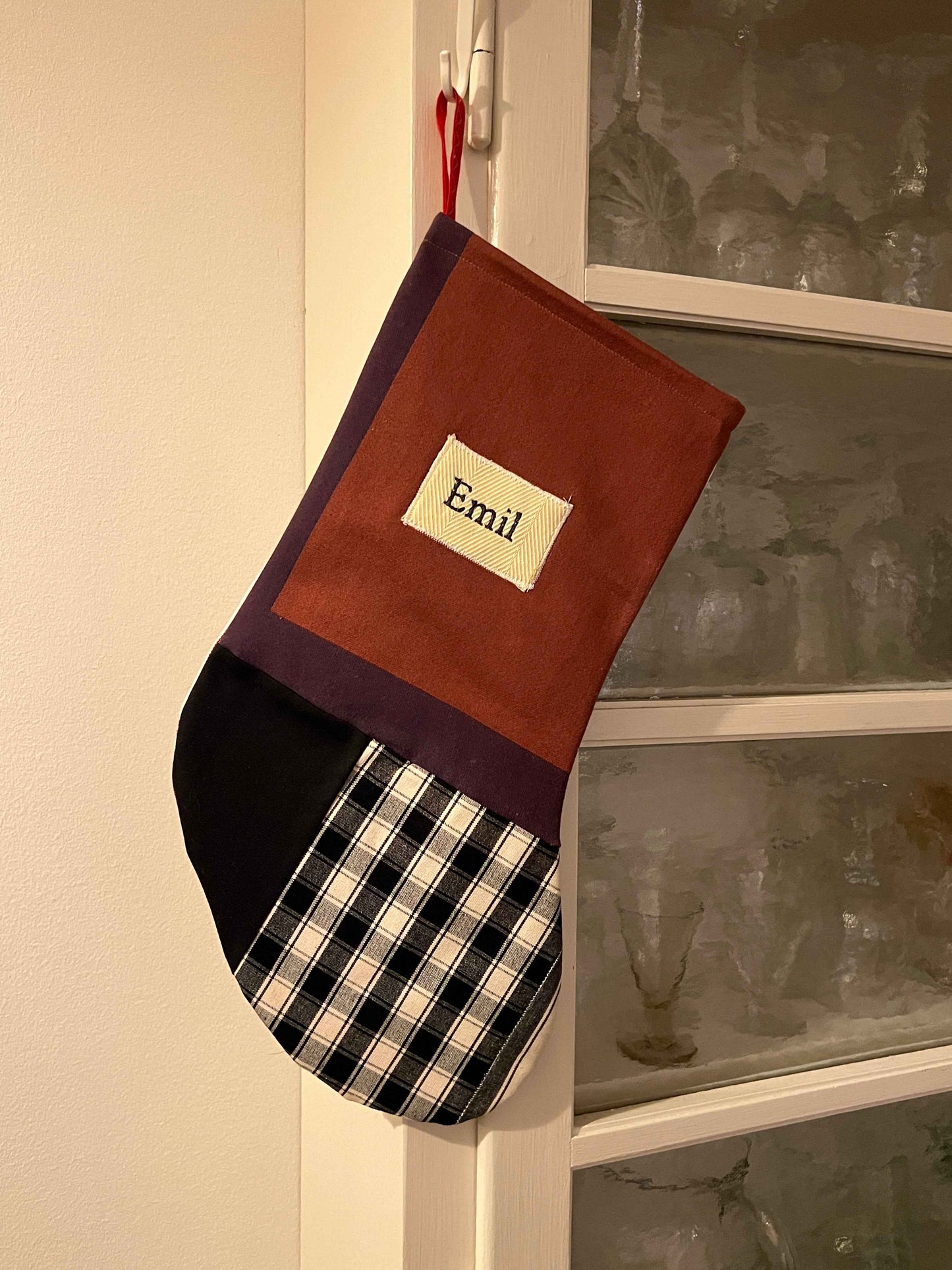 Made to order julesok i vintage tekstil - tilføj navn og motiv