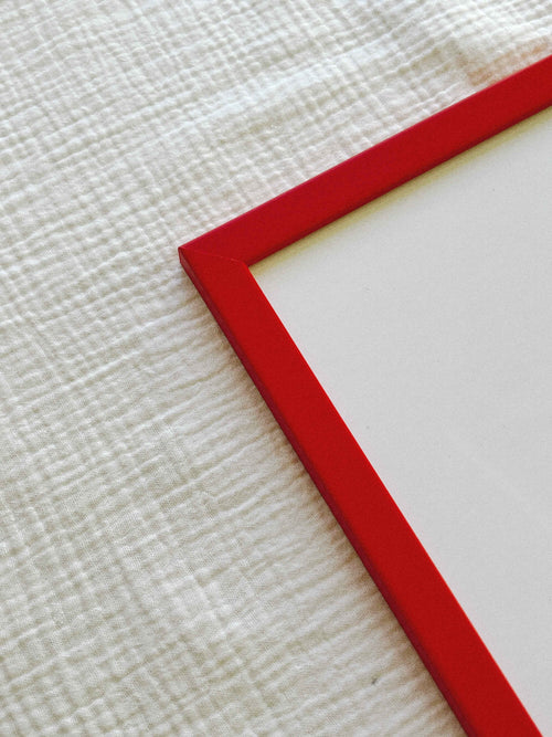 A3 wooden glass frame — red