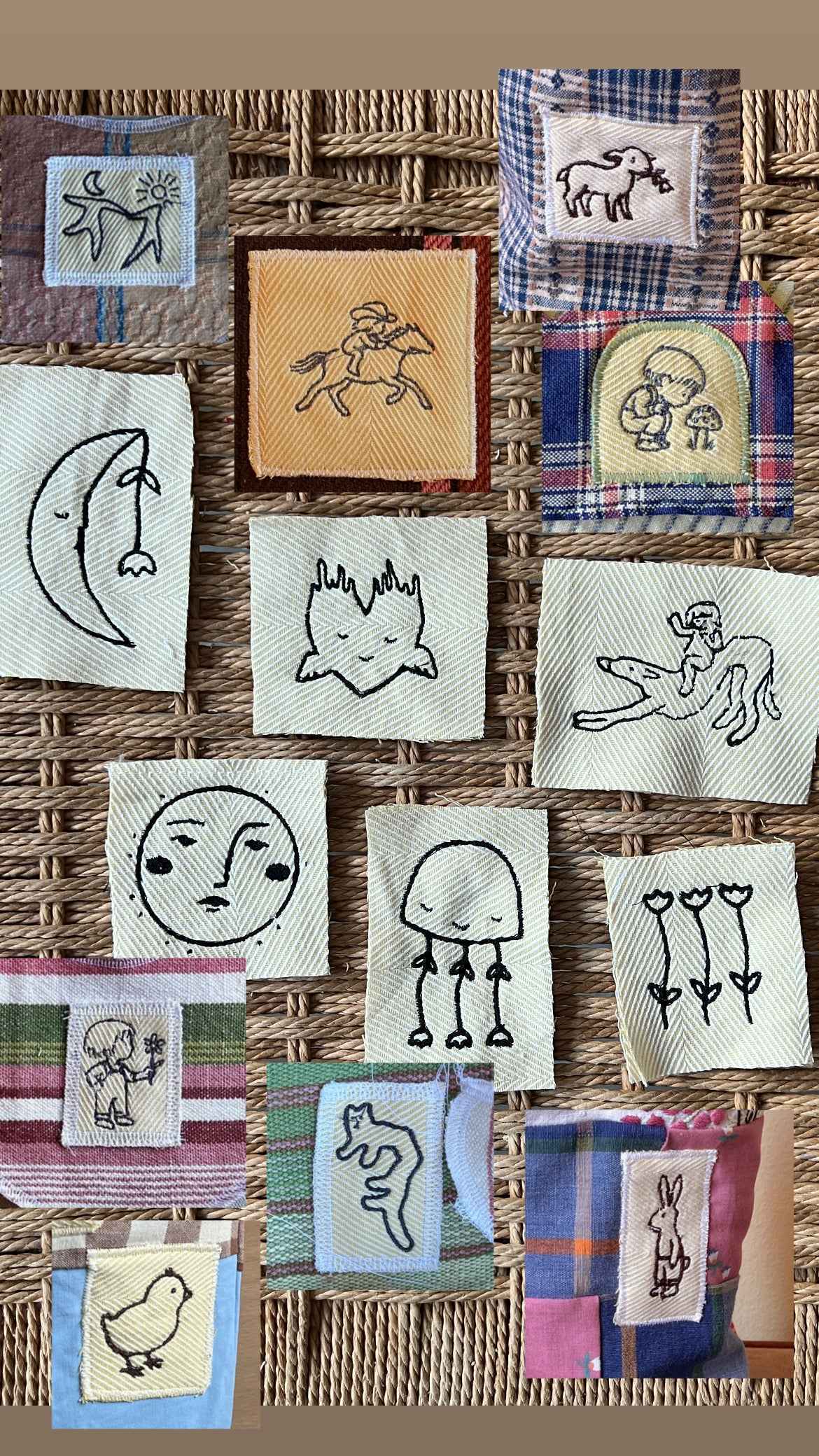 Broderet navnemaskot #44 (vælg motiv og tekst)