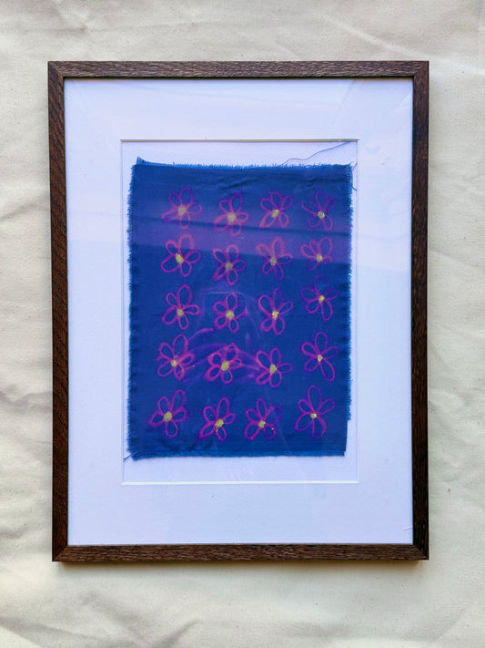 DAISY PÅ DENIM (pink/gul)