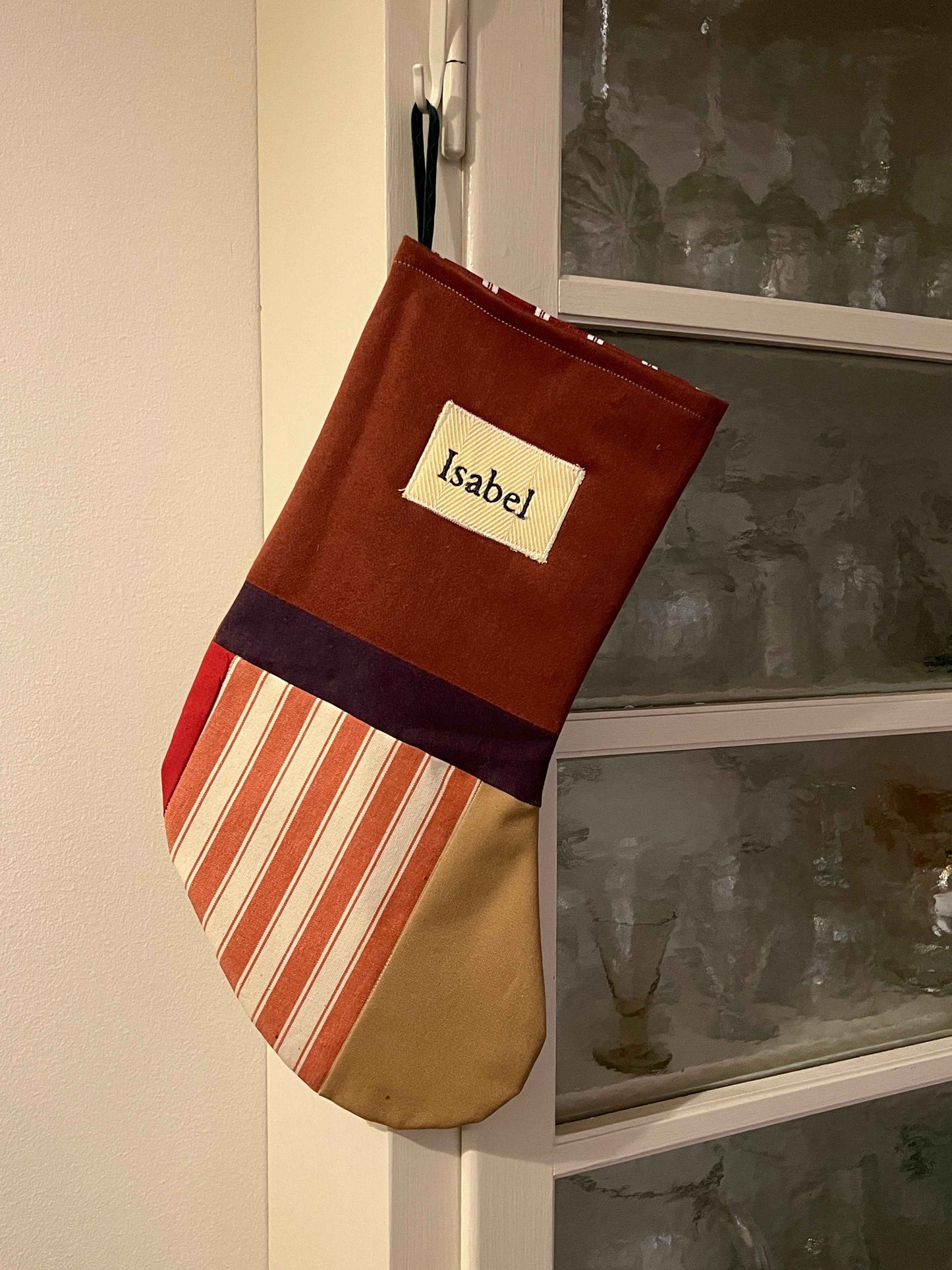 Made to order julesok i vintage tekstil - tilføj navn og motiv