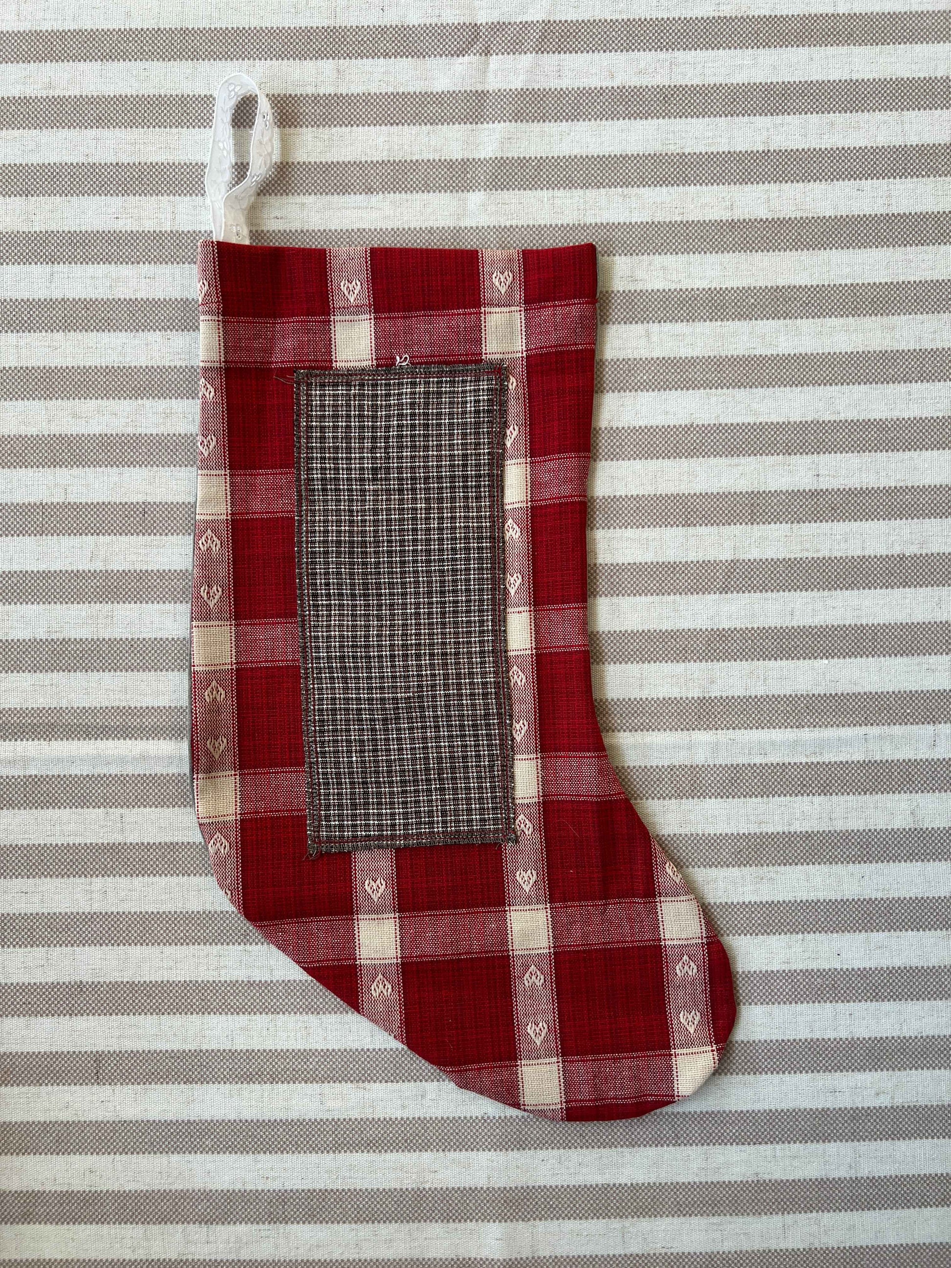 Made to order julesok i vintage tekstil - tilføj navn og motiv