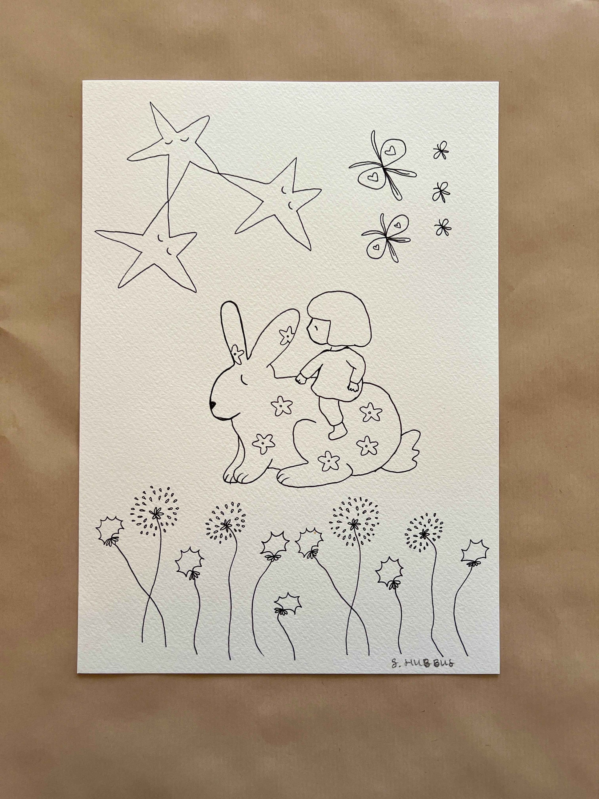 Original drawing on cotton paper